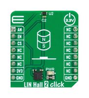 MIKROELEKTRONIKA MIKROE-5932 Add-On Board, LIN Hall 2 Click, MikroE MikroBUS Compatible Development Boards
