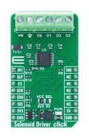 MIKROELEKTRONIKA MIKROE-6574 Add-On Board, Solenoid Driver Click, MikroE MikroBUS Compatible Development Boards