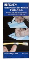 BRADY PWC-PK-3 Wire Marker, Self Laminating, Blank (No Legend), 25.4mm x 76.2mm, Vinyl, Transparent, White
