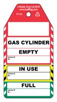 BRADY PROC-GB-PT 001-50 Label, Hazard Strip, 150 mm, 80 mm, Polypropylene, Gas Cylinder, Empty, In Use, Full
