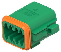 TE CONNECTIVITY - DEUTSCH DT06-08SC 车用连接器外壳, DT Series, 插头, 8 路, AMP DT 系列插座触点, IP68, IP6K9K