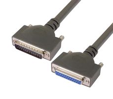 L-COM CPMS25MF-1 Computer Cable, D Subminiature Plug, 25 Way, D Subminiature Socket, 25 Way, 1 ft, 300 mm, Grey