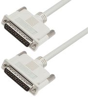 L-COM CS2N25MM-25 Computer Cable, D Subminiature Plug, 25 Way, D Subminiature Plug, 25 Way, 25 ft, 7.6 m, Grey