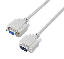 L-COM CSMN9MF-25 计算机电缆, D Sub 9针插头, D Sub 9 路插座, 25 ft, 7.6 m, 浅灰, CSMN9MF Series