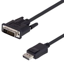 L-COM CTLDVI-DLSP-MM-3 Audio / Video Cable Assembly, DVI-D Plug, DisplayPort Plug, 3 ft, 900 mm, Black