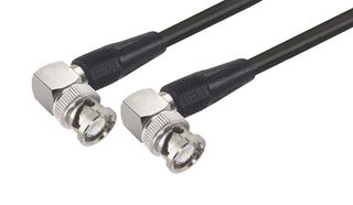 L-COM CC58C-1HR2 射频/同轴电缆组件, 1 ft, 304.8 mm, RG58C/U, BNC Right Angle Plug, BNC Right Angle Plug, 50 ohm