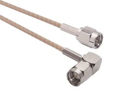 L-COM CCSHR316-4 射频/同轴电缆组件, 4 ft, 1.2 m, RG316/U, SMA 直角插头, SMA 插头, 50 ohm