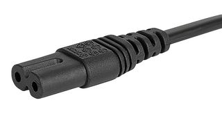 SCHURTER 6013.0474 主电源线, CEE 7/16插头至IEC 320 C7, 2 m, 2.5 A, 250 VAC, 黑色