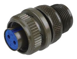 AMPHENOL INDUSTRIAL 97-3106A-14S-7S 圆形连接器, 97 Series, MIL-DTL-5015 系列, 直型插头, 3 触点, 焊接插座, 螺纹