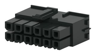 AMPHENOL COMMUNICATIONS SOLUTIONS 10174854-12BLF 重载连接器底座, 12位，5.7 mm间距, Minitek Pwr 5.7 Series, 电缆安装, Amphenol 矩形电源触点, 尼龙6.6(聚酰胺6.6)主体, 锁扣