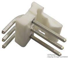 TE CONNECTIVITY - AMP 640457-3 引脚针座, 直角, 线至板, 2.54 mm, 1 排, 3 触点, 通孔直角, MTA-100