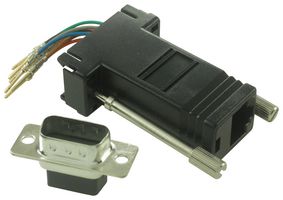MH CONNECTORS MHDA9-PMJ8-K Connector Adapter, D Sub, 9 Ways, Plug, RJ45, 8 Ways, Receptacle
