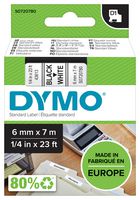 DYMO 43613 标签打印机胶带, 胶粘, 白底黑字, 7M x 6Mm