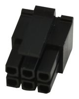 MOLEX 43025-0600 Connector Housing, Black, Micro-Fit 3.0 43025 Series, Receptacle, 6 Ways, 3 mm