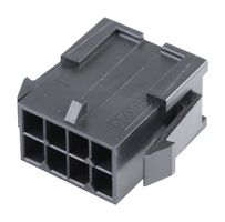 MOLEX 43020-0800 连接器外壳, 黑色, Micro-Fit 3.0 43020 Series, 插头, 8 路, 3 mm, Molex Micro-Fit 43031 系列公压接端子