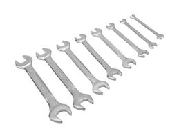 BAHCO 6M/S8 Wrench Set, Double Open End, 15° Angle, Vanadium-Extra, 8 Pieces