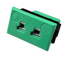 LABFACILITY IM-K-FF (IEC) Thermocouple Connector, Miniature, Green, Socket, Type K, IEC, Nylon Clip, Fascia Panel Mount