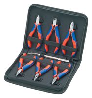 KNIPEX 00 20 16 Pliers Set, Electronics, 7 Pieces of 6 Pliers and One Precision Tweezer, in a Hard Plastic Case