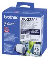 BROTHER DK22205 标签打印机胶带, 白色, 30.5M