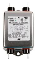 CORCOM - TE CONNECTIVITY 6EMC1 电源线滤波器, 通用, 250 VAC, 6 A, 单相, 2阶, 底板安装