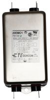 CORCOM - TE CONNECTIVITY 20EMC1 电源线滤波器, 通用, 250 VAC, 20 A, 单相, 2阶, 底板安装