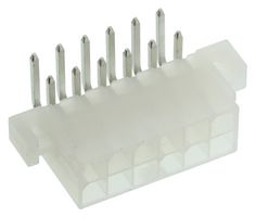 MOLEX 39-29-1128 引脚针座, 直角, 94V-2, 线至板, 4.2 mm, 2 排, 12 触点, 通孔直角, Mini-Fit Jr. 5569 Series