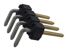 MOLEX 90121-0124 Pin Header, Board-to-Board, Wire-to-Board, 2.54 mm, 1 Rows, 4 Contacts, Through Hole Right Angle