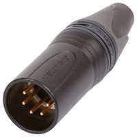 NEUTRIK NC5MXX-B XLR连接器, 5 触点, 插头, 电缆安装, 镀金触芯, 金属主体, XX