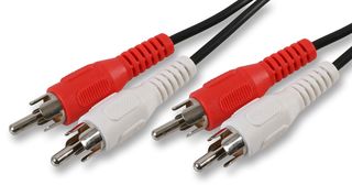 PRO SIGNAL PSG02688 Audio / Video Cable Assembly, 1m Length, 2x RCA/Phono Plug to 2x RCA/Phono Plug, Black