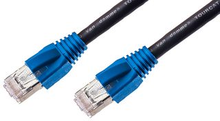 VAN DAMME 104-466-002 以太网线缆, Cat6a, RJ45插头至RJ45插头, SFTP (屏蔽金属箔双绞线), 黑色, 2 m, 6.6 ft