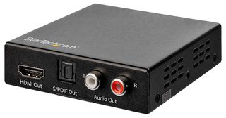 STARTECH HD202A HDMI音频提取器，100至240VAC，60Hz，黑色，铝制，交流适配器，北美、欧盟、英国、澳大利亚和新西兰