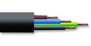 PRO POWER H07RNF3 2.5 100M Multicore Cable, Unscreened, 3 Core, 2.5 mm², 328 ft, 100 m