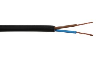MULTICOMP PRO 2182Y-0.75MMBLK50M Multicore Cable, Flexible, Round, Unscreened, 2 Core, 0.75 mm², 164 ft, 50 m