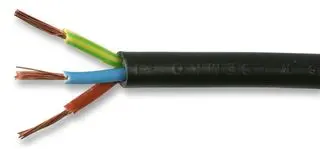 MULTICOMP PRO 2183Y-0.50MMBLK 多芯电缆, 软性, 椭圆, 每米, 非屏蔽, 3 芯, 0.5 mm²