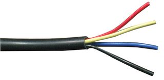 PRO POWER AC T3 4C BLK 100M 报警电缆，4 芯，0.22m²，黑色，PVC 护套，红/蓝/黄/黑，100 m