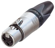 NEUTRIK NC3FXX XLR连接器, 3 触点, 插座, 电缆安装, 镀银触芯, 金属主体, XX Series