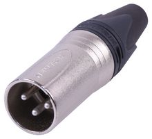 NEUTRIK NC3MXX XLR连接器, 3 触点, 插头, 电缆安装, 镀银触芯, 金属主体, NC3MXX Series