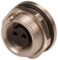 BINDER 09 0404 80 02 圆形连接器, Subminiature Circular Connector, 712系列, 面板安装插座, 2 触点, 焊接插座