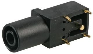 CLIFF ELECTRONIC COMPONENTS FCR7350B Banana Test Connector, Right Angle, Socket, PCB Mount, 24 A, 1 kV, Gold Plated Contacts, Black