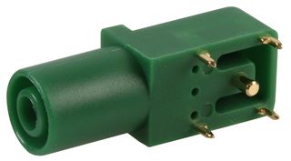 CLIFF ELECTRONIC COMPONENTS FCR7350G Banana Test Connector, Socket, PCB Mount, 24 A, 1 kV, Gold Plated Contacts, Green