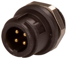 BINDER 09 0981 00 04 圆形连接器, Subminiature Circular Connector, 710系列, 面板安装插头, 4 触点, 焊接引脚