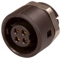 BINDER 09 0982 00 04 圆形连接器, Subminiature Circular Connector, 710系列, 面板安装插座, 4 触点, 焊接插座