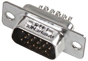 AMPHENOL COMMUNICATIONS SOLUTIONS L717HDE15P D-Sub 连接器, 高密度, 插头, HD, 15 触点, DE, 焊接杯