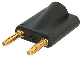 REAN NYS508-B 香蕉测试连接器, 插头, 电缆安装, 20 A, 50 VDC, 镀金触芯, 黑色
