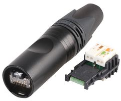 NEUTRIK NE8MX6-B 模块连接器, RJ45 插头, 1 x 1 (端口), 8P8C, Cat6a, IP65, 电缆安装