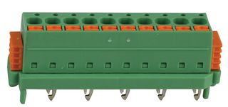 PHOENIX CONTACT 1864118 线至板接线端子, 5 mm, 10 路, 24 AWG, 12 AWG, 2.5 mm², 推入式