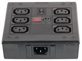 BULGIN LIMITED PXD701/561/10/1 延长线, 6 出口, IEC 60320 C13, 10 A, 250 V, IEC 60320 C14 进口, 0 m