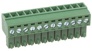 MULTICOMP PRO MC000063 Pluggable Terminal Block, 3.5 mm, 12 Ways, 26 AWG, 16 AWG, Screw