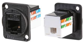 CLIFF ELECTRONIC COMPONENTS CP30227 Modular Connector, CSK Hole, RJ45 Jack, 1 x 1 (Port), 8P8C, Cat6, Panel Mount