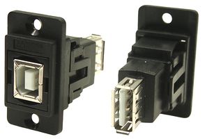 CLIFF ELECTRONIC COMPONENTS CP30707N USB适配器, CSK孔, USB B 插座, USB A 插座, USB 2.0, Dual Entry Feed Through Series